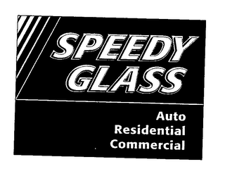 SPEEDY GLASS AUTO RESIDENTIAL COMMERCIAL logo