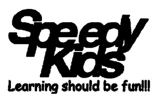 SPEEDY KIDS LEARNING SHOULD BE FUN!!! logo