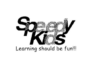 SPEEDY KIDS LEARNING SHOULD BE FUN!!! logo
