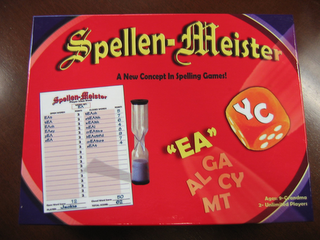 SPELLEN - MEISTER A NEW CONCEPT IN SPELLING GAMES! "EA" YC AL GA CV MT logo