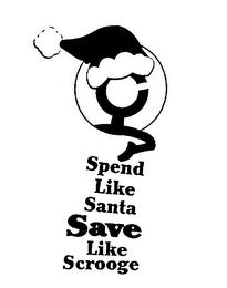 SPEND LIKE SANTA SAVE LIKE SCROOGE logo