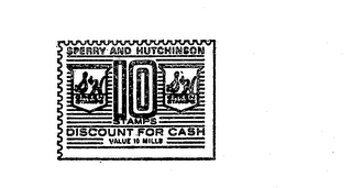 SPERRY AND HUTCHINSON S&H GREEN STAMPS DISCOUNT FOR CASH 10 STAMPS logo