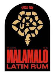 SPICED RUM 40% ALC/VOL 750 ML MALAMALO LATIN RUM logo