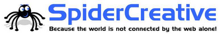 SPIDERCREATIVE, BECAUSE THE WORLD IS NOT CONNECTED BY THE WEB ALONE! logo