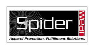 SPIDERWEAR APPAREL PROMOTION.  FULFILLMENT SOLUTIONS. logo