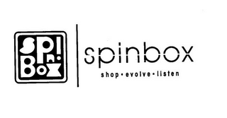 SPIN BOX SPINBOX SHOP-EVOLVE-LISTEN logo