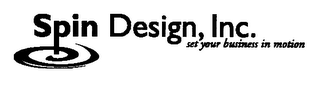 SPIN DESIGN INC.  SET YOUR BUSINESS IN MOTION logo