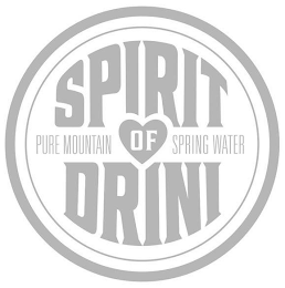 SPIRIT OF DRINI PURE MOUNTAIN SPRING WATER logo