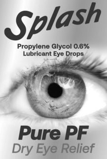 SPLASH PROPYLENE GLYCOL 0.6% LUBRICANT EYE DROPS PURE PF DRY EYE RELIEF logo