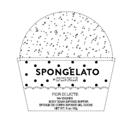 SPONGELATO BY SPONGELLIS FIOR DI LATTE 14+WASHES BODY WASH INFUSED BUFFER SPONGE DE CORPS INFUSE GEL DUCHE NET WT. 8OZ / 55G logo