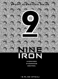 SPORT HYDRATION DRINK 9 NINE IRON HYDRATION ENDURANCE CONTROL 16 FL OZ (473 ML) logo