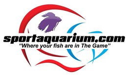 SPORTAQUARIUM.COM "WHERE YOUR FISH ARE IN THE GAME" logo