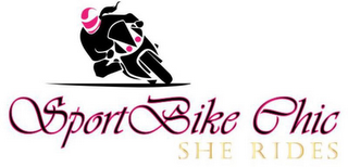 SPORTBIKE CHIC SHE RIDES logo
