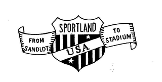 SPORTLAND USA FROM SANDLOT TO STADIUM logo