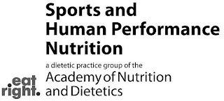 SPORTS AND HUMAN PERFORMANCE NUTRITION A DIETETIC PRACTICE GROUP OF THE ACADEMY OF NUTRITION AND DIETETICS EAT RIGHT. logo
