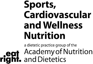 SPORTS, CARDIOVASCULAR, AND WELLNESS NUTRITION A DIETETIC PRACTICE GROUP OF THE ACADEMY OF NUTRITION AND DIETETICS EAT RIGHT. logo