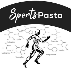 SPORTS PASTA METHIONINE TRYPTOPHAN ISOLEUCINE LYSINE HISTIDINE VALINE THREONINE LEUCINE PHENYLALANINE logo