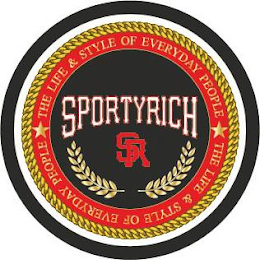SPORTYRICH SR THE LIFE & STYLE OF EVERYDAY PEOPLE logo