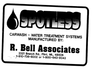 SPOTLESS CARWASH - WATER TREATMENT SYSTEMS MANUFACTURED BY: R BELL ASSOCIATES logo