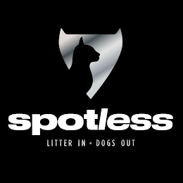 SPOTLESS LITTER IN · DOGS OUT logo