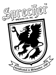 SPRECHER BREWING CO., INC. ESTABLISHED IN MILWAUKEE - 1985 logo