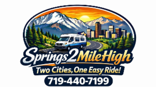 SPRINGS 2 MILEHIGH TWO CITIES, ONE EASY RIDE! 719-440-7199 logo