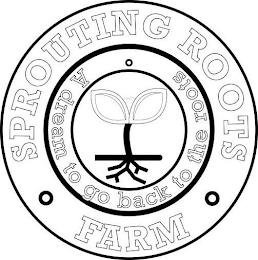 SPROUTING ROOTS FARM A DREAM TO GO BACK TO THE ROOTS logo