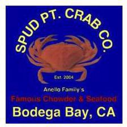 SPUD PT. CRAB CO. EST. 2004 ANELLO FAMILY'S FAMOUS CHOWDER & SEAFOOD BODEGA BAY, CA logo