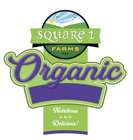 SQUARE 1 FARMS ORGANIC NUTRITIOUS AND DELICIOUS! logo