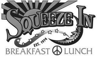 SQUEEZE IN EST. 1974 BREAKFAST LUNCH logo