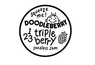 SQUEEZE ME! DOODLEBERRY 1 TRIPLE 23 BERRY SEEDLESS JAM logo