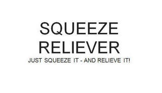 SQUEEZE - RELIEVER JUST SQUEEZE IT AND RELIVE IT logo
