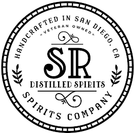 SR DISTILLED SPIRITS HANDCRAFTED IN SAN DIEGO, CA VETERAN OWNED SPIRITS COMPANY logo