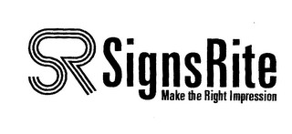 SR SIGNS RITE MAKE THE RIGHT IMPRESSION logo