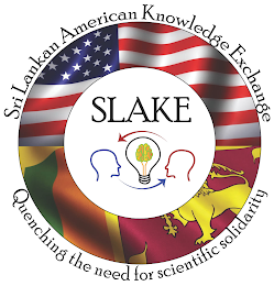 SRI LANKAN AMERICAN KNOWLEDGE EXCHANGE SLAKE QUENCHING THE NEED FOR SCIENTIFIC SOLIDARITY logo