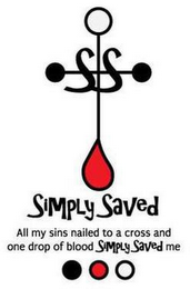 SS SIMPLY SAVED ALL MY SINS NAILED TO A CROSS AND ONE DROP OF BLOOD SIMPLY SAVED ME logo