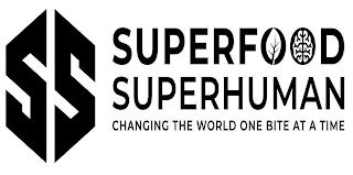 SS SUPERFOOD SUPERHUMAN CHANGING THE WORLD ONE BITE AT A TIME logo