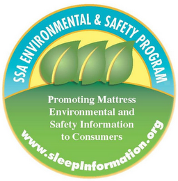 SSA ENVIRONMENTAL & SAFETY PROGRAM PROMOTING MATTRESS ENVIRONMENTAL AND SAFETY INFORMATION TO CONSUMERS WWW.SLEEPINFORMATION.ORG logo