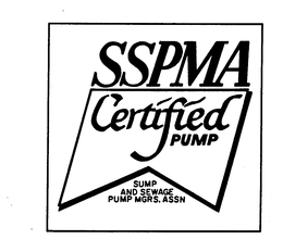 SSPMA CERTIFIED PUMP SUMP AND SEWAGE PUMP MGRS.ASSN logo