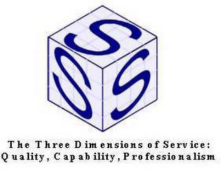 SSS THE THREE DIMENSIONS OF SERVICE: QUALITY, CAPABILITY, PROFESSIONALISM logo