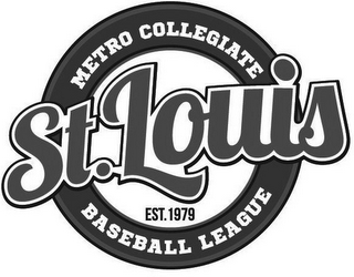 ST. LOUIS METRO COLLEGIATE BASEBALL LEAGUE EST. 1979 logo