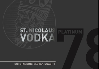 ST. NICOLAUS PLATINUM 78 VODKA OUTSTANDING SLOVAK QUALITY logo