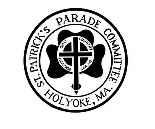 ST. PATRICK'S PARADE COMMITTEE HOLYOKE, MA. GOD COUNTRY HERITAGE SERVICE logo