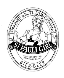 ST. PAULI GIRL BREWED & BOTTLED IN GERMANY ST. PAULI BRAUEREI BREMEN, GERMANY BIER BEER logo