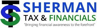 ST SHERMAN TAX & FINANCIALS "BRINGING FINANCIAL AWARENESS TO THE FOREFRONT" logo