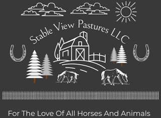 STABLE VIEW PASTURES LLC FOR THE LOVE OF ALL HORSES AND ANIMALS logo