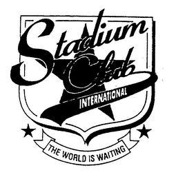 STADIUM CLUB INTERNATIONAL THE WORLD IS WAITING logo