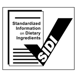 STANDARDIZED INFORMATION ON DIETARY INGREDIENTS SIDI logo