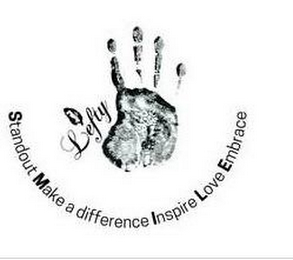 STANDOUT MAKE A DIFFERENCE INSPIRE LOVE EMBRACE LEFTY logo