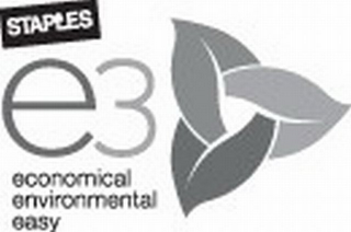 STAPLES E3 ECONOMICAL ENVIRONMENTAL EASY logo